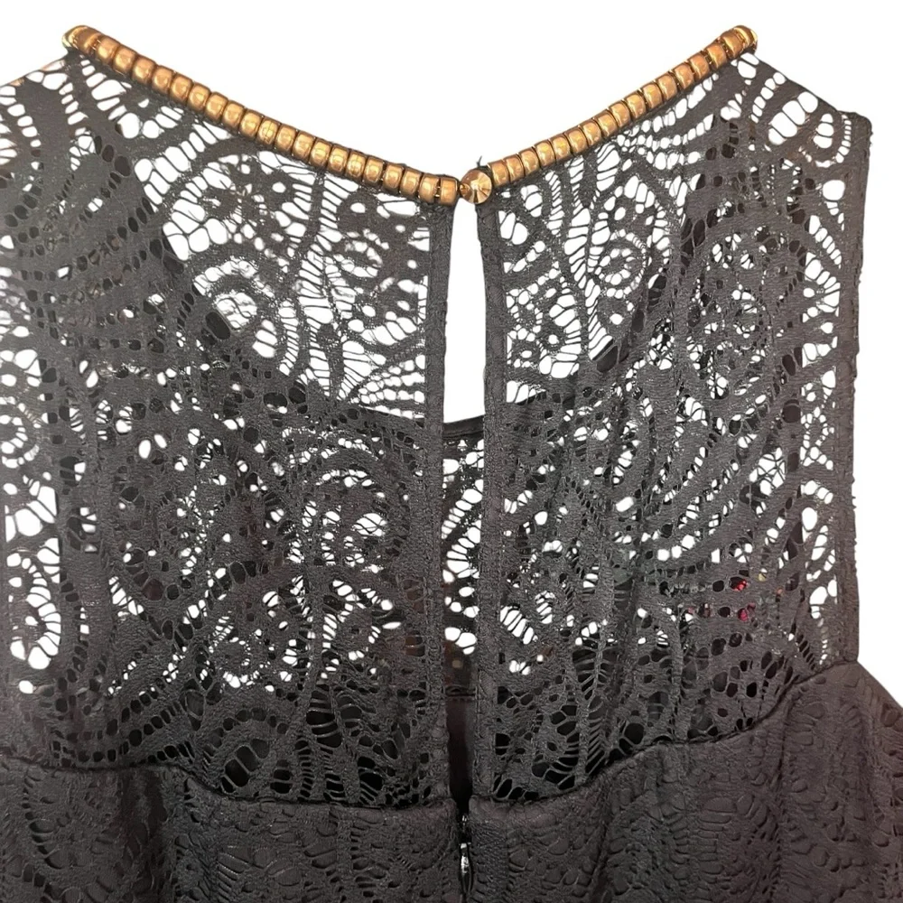 Jessica Simpson Black Lace Bodycon Sheath Midi Cocktail Dress 10 - Picture 4 of 9